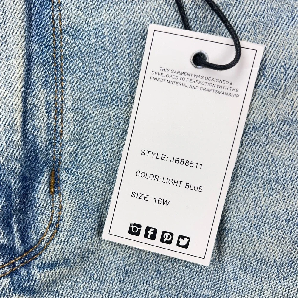 Judy Blue Jeans Women 16W Straight Leg High Waist Light Wash Distressed  Holes - Picture 8 of 16